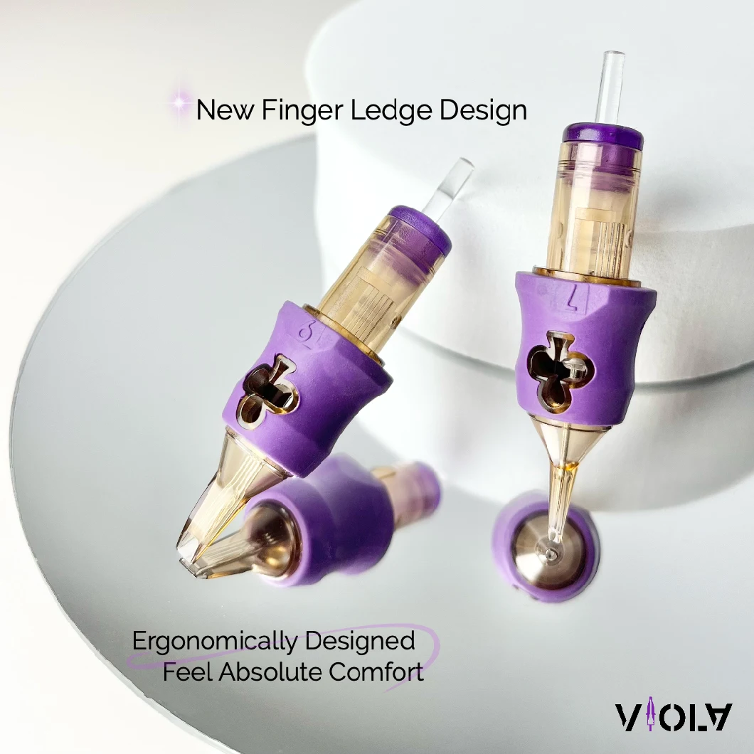 New Dinglong Popular Design E. O. Sterilized Tattoo Use Membrane Permanent Makeup Cartridge Tattoo Needle Cartridge with Soft Finger Ledge