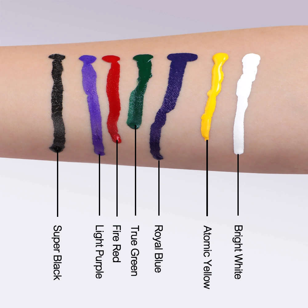 Hawink Best Quality 7 Colors Tattoo Ink Set for Sale Waterproof Pigment Tattoo Ink Temporary Tattoo Ink