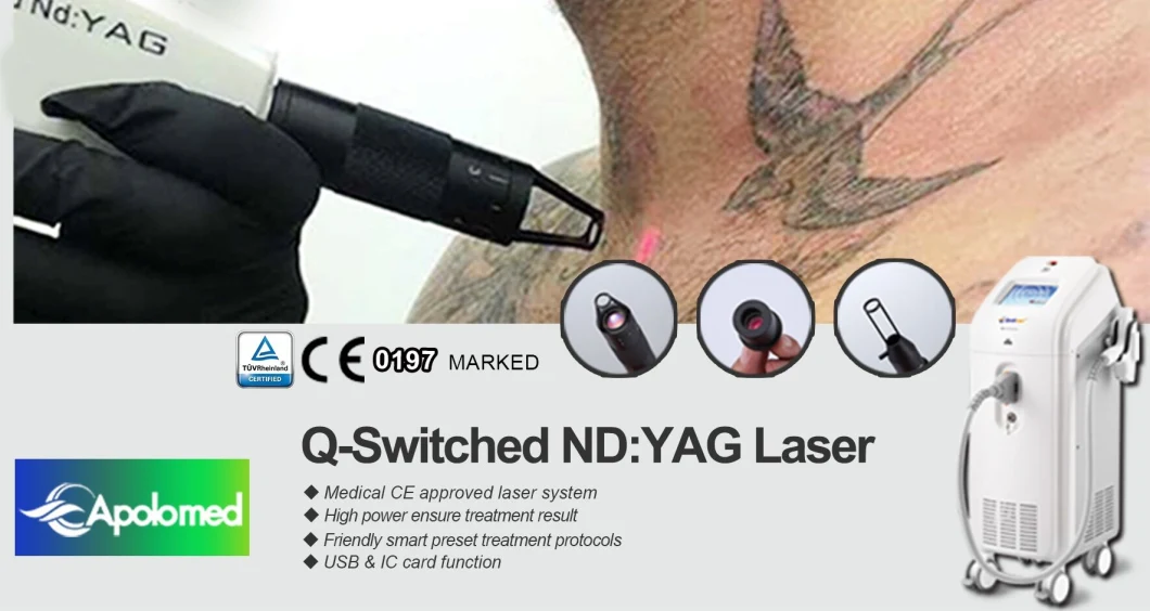 Tattoo Removal 1064nm Laser Multi-Frequency Q Switched YAG Laser Tattoo Removal Machine