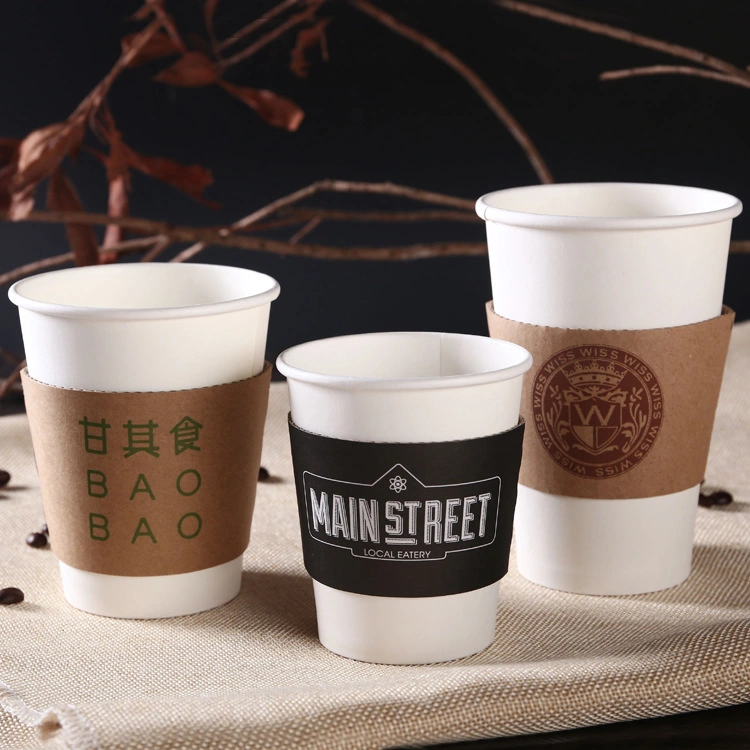 Hot Sales Custom Water Based Ink Plastic Free Wholesale Disposable Printed Kraft Paper Cup Coffee for Hot Drink