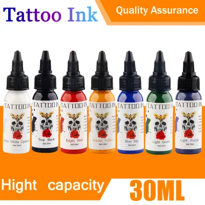 Tuffking 7 Farben natürliche pflanzliche Tattoo-Tinte 30 ml Tattoo-Pigmente