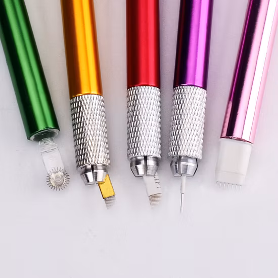 Silberner manueller Tattoo-Stift für 3D-Augenbrauen-Stickerei, Microblading-Handwerkzeuge