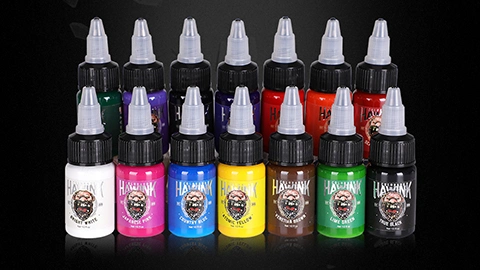 Hawink Beste Qualität 7 Farben Tattoo-Tinten-Set zum Verkauf, wasserdichte Pigment-Tattoo-Tinte, temporäre Tattoo-Tinte